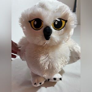 Build a Bear Harry Pottwr White Plush Owl Stuffed Animal with Yellow Eyes